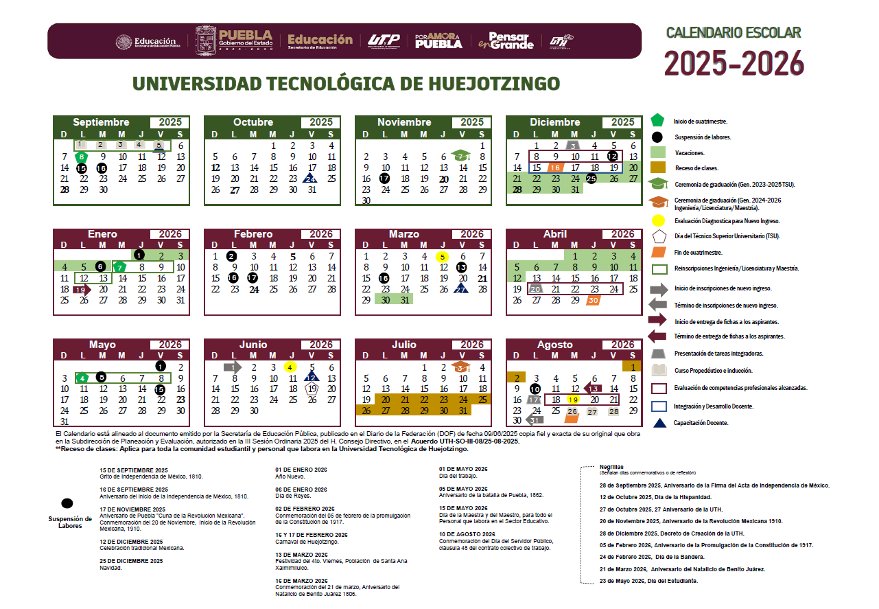 Calendario Escolar 2025-2026